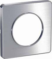 Рамка универсальная Schneider Electric Odace 1-м. металл полированный алюминий/алюминий