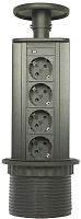 Розетка встраеваемая выдвижная механическая Mebax LK4 4-м. Ø100мм черный Mebax — купить по цене от  | ПрофБезопасность