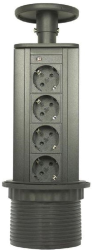 Розетка встраеваемая выдвижная механическая Mebax LK4 4-м. Ø100мм черный Mebax — купить по цене от  | ПрофБезопасность