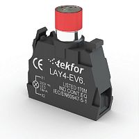 Ламповый блок Tekfor LAY4-EV06L4-220V со встроенным светодиодом красный