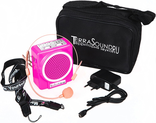 Усилитель голоса поясной TerraSound M-180 розовый фото 2