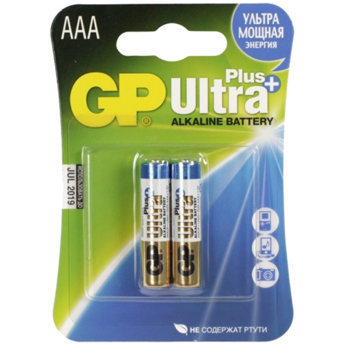 Элемент питания GP LR03 Ultra Plus 24AUP 2CR2 2шт (упак) AAA (батарейка)