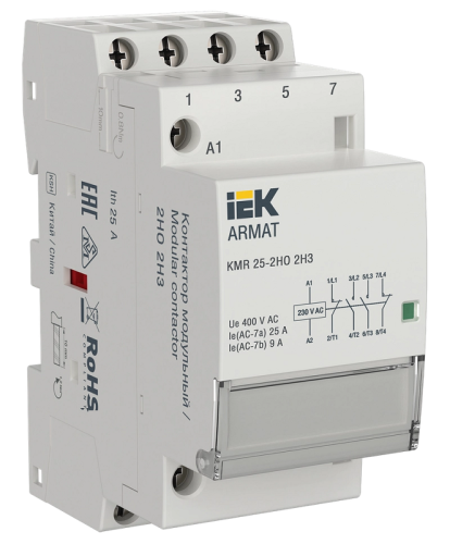 Контактор модульный IEK ARMAT KMR 25А 230В AC 2НО 2НЗ