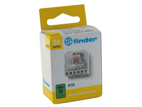 Реле установочное Finder, бистабильное, NC+NO, Uобмотки: 230ВAC, 10А