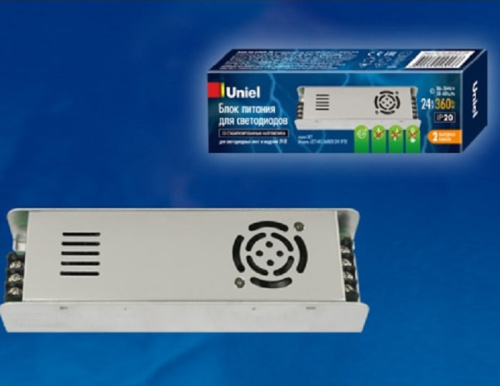Блок питания для светодиодной ленты Uniel 24В UET-VAS-360B20 15А 360Вт IP20 200х110х50мм Uniel — купить по цене от 1&nbsp;670 ₽ | ПрофБезопасность