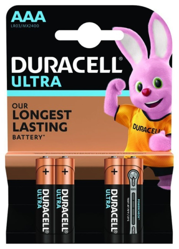 Элемент питания Duracell LR03 Ultra (Optimum) BL4 AAA (цена за 1 шт.) (батарейка) картинка фото 2