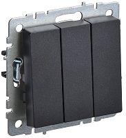 Выключатель без рамки IEK Brite ВС10-3-0-БрЧ 3-кл. черный IEK — купить по цене от 430 ₽ | ПрофБезопасность