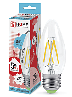Лампа светодиодная филамент InHome Deco С37 Свеча FR 5Вт 230В Е27 450Лм 4000К  In Home — купить по цене от 110 ₽ | ПрофБезопасность