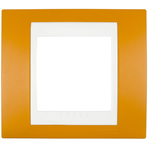 Рамка горизонтальная Schneider Electric Unica Хамелеон 1-м. оранжевый/белый картинка фото 2