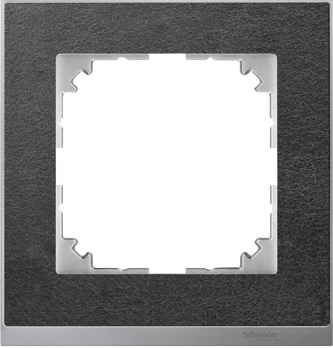 Рамка универсальная Schneider Electric Merten M-Pure Decor 1-м. сланец/алюминий  картинка