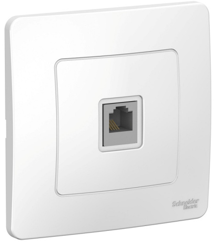 Розетка телефонная с рамкой Systeme Electric Blanca 1-м. RJ11 белый