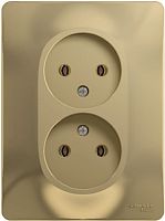 Розетка без заземления Systeme Electric Glossa 1-м. 2 мод. титан