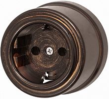 Розетка-ретро с заземлением пластик Bironi Лизетта 1-м. бронза Bironi — купить по цене от 525 ₽ | ПрофБезопасность