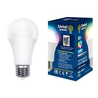 Лампа светодиодная Uniel A60-10W/RGB/E27/REG PLS21WH с ИК сенсором 10Вт 220В  Uniel — купить по цене от 500 ₽ | ПрофБезопасность