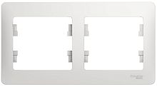 Рамка горизонтальная Systeme Electric Glossa 2-м. белый