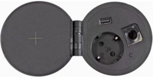 Розетка встраеваемая Mebax 51 1-м.+беспроводная зарядка+2xUSB Ø80мм черный Mebax — купить по цене от  | ПрофБезопасность