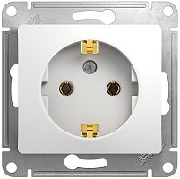 Розетка с заземлением без рамки Systeme Electric Glossa 1-м. белый