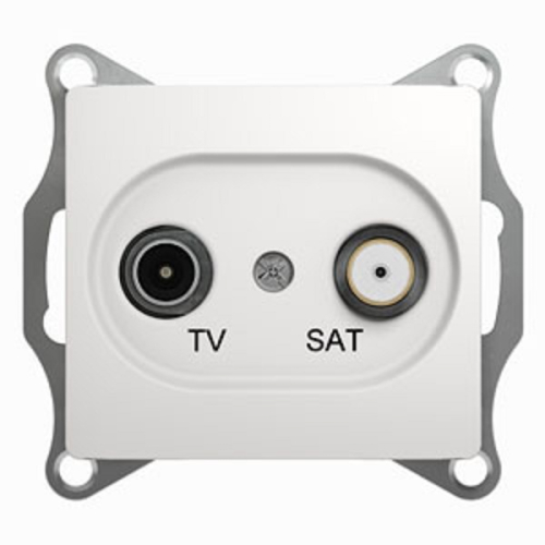 Розетка TV+SAT Оконечная без рамки Systeme Electric Glossa 2-м. белый картинка фото 2