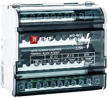 Шина в корпусе на DIN-рейку (кросс-модуль) EKF PROxima ШНК 4х11 3L+PEN серый