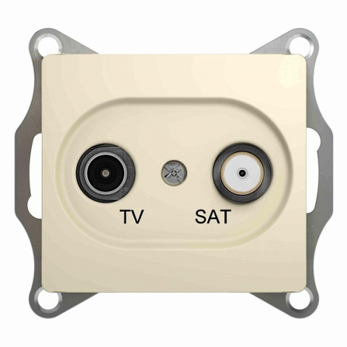 Розетка TV+SAT Оконечная без рамки Systeme Electric Glossa 2-м. бежевый картинка фото 2