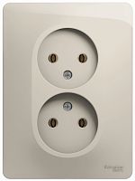 Розетка без заземления Systeme Electric Glossa 1-м. 2 мод. молочный