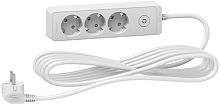 Удлинитель с заземлением и выключателем Schneider Electric Unica Extend 3-м 5,0м 16А 3500Вт белый