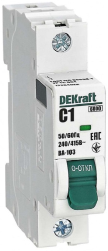 Выключатель автоматический DEKraft ВА-103 1п 1А C 6кА