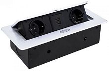 Розетка встраеваемая полуавтоматическая Livolo RocketSocket 2-м.+2USB 265х118х68мм белый