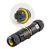 Кабельный коннектор I-образный 2-контактный Feron LD518 черный (LD521)