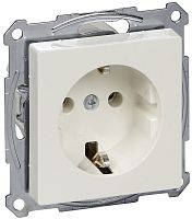 Розетка с заземлением без рамки Schneider Electric Merten System M 1-м. шторки полярно-белый