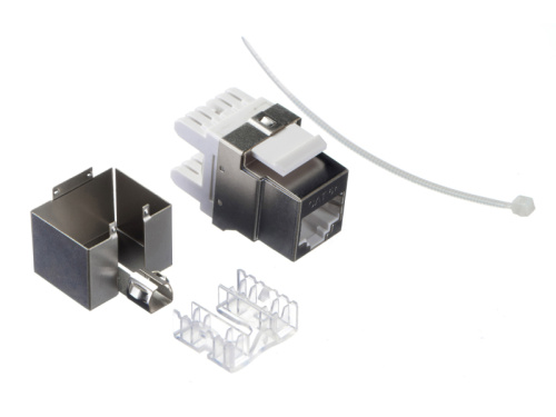 Модуль Keystone экранированный, RJ45, cat.5е, 180°, под инструмент, металлик, для патч-панели