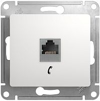 Розетка телефонная без рамки Systeme Electric Glossa 1-м. RJ11 белый Systeme Electric — купить по цене от 521 ₽ | ПрофБезопасность
