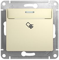 Выключатель карточный с подсветкой без рамки Systeme Electric Glossa 1-кл. бежевый Systeme Electric — купить по цене от 767 ₽ | ПрофБезопасность