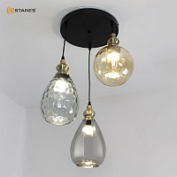 Люстра потолочная трехрожковая Estares ZAR round 1R2OV 3xE27-450x1100-BLACK/GOLD/CLEAR-220-IP2 Estares — купить по цене от 6&nbsp;500 ₽ | ПрофБезопасность