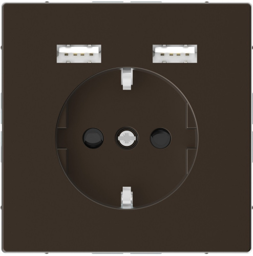 Розетка с заземлением +2xUSB тип A+A без рамки Schneider Electric Merten D-Life 1-м. мокко Schneider Electric — купить по цене от 9&nbsp;126 ₽ | ПрофБезопасность