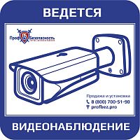 Наклейка "Ведется видеонаблюдение" PROFBEZ.PRO 150х150 мм