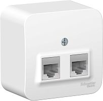 Розетка компьютерная накладная Systeme Electric Blanca 2-м. RJ45+RJ45 5e белый