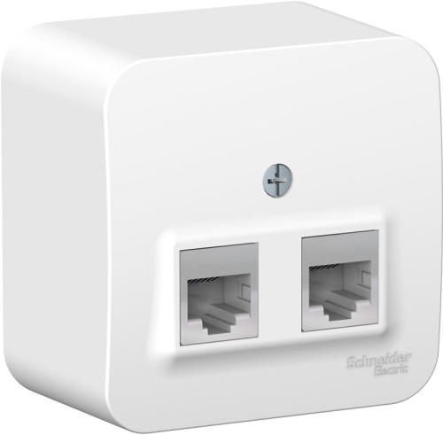 Розетка компьютерная накладная Systeme Electric Blanca 2-м. RJ45+RJ45 5e белый