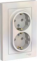 Розетка с заземлением Systeme Electric AtlasDesign 1-м. 2 мод. жемчуг