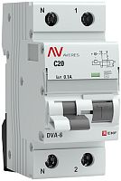 Автомат дифференциального тока АВДТ EKF Averes DVA-6 2п 20А 100мА 6кА C тип AC