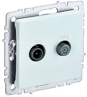 Розетка TV+SAT Оконечная без рамки IEK Brite РТВ/РСп12-БрЖ 2-м. жемчуг