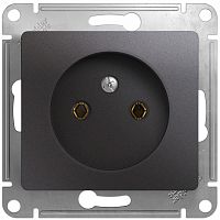 Розетка без заземления без рамки Systeme Electric Glossa 1-м. графит
