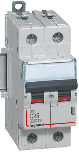 Выключатель автоматический Legrand DX3-E 6000 2п 25А C 6кА