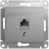 Розетка телефонная без рамки Systeme Electric Glossa 1-м. RJ11 алюминий