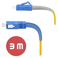 Патч-корд оптический Fibo LC(UPC) - SC(UPC) SX SM G.652D 3мм LSZH - 3м