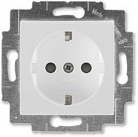 Розетка с заземлением без рамки ABB EPJ Levit 1-м. шторки серый/белый