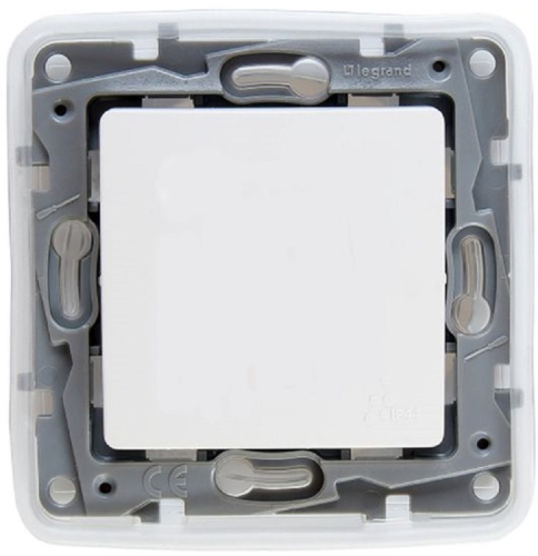 Переключатель без рамки Legrand Etika 1-кл. проходной IP44 белый 