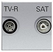 Розетка TV+R+SAT Звезда без рамки ABB Niessen Zenit 1-м. 2 мод. N2251.3 PL серебро