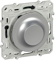 Светорегулятор поворотно-нажимной Schneider Electric Odace 4-400Вт алюминий