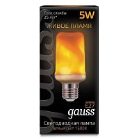 Лампа светодиодная Gauss Corn Flame T65 220В Е27 5Вт Имитация живого огня Gauss — купить по цене от 900 ₽ | ПрофБезопасность